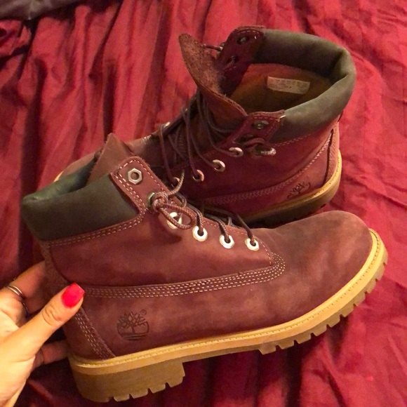 maroon timberlands